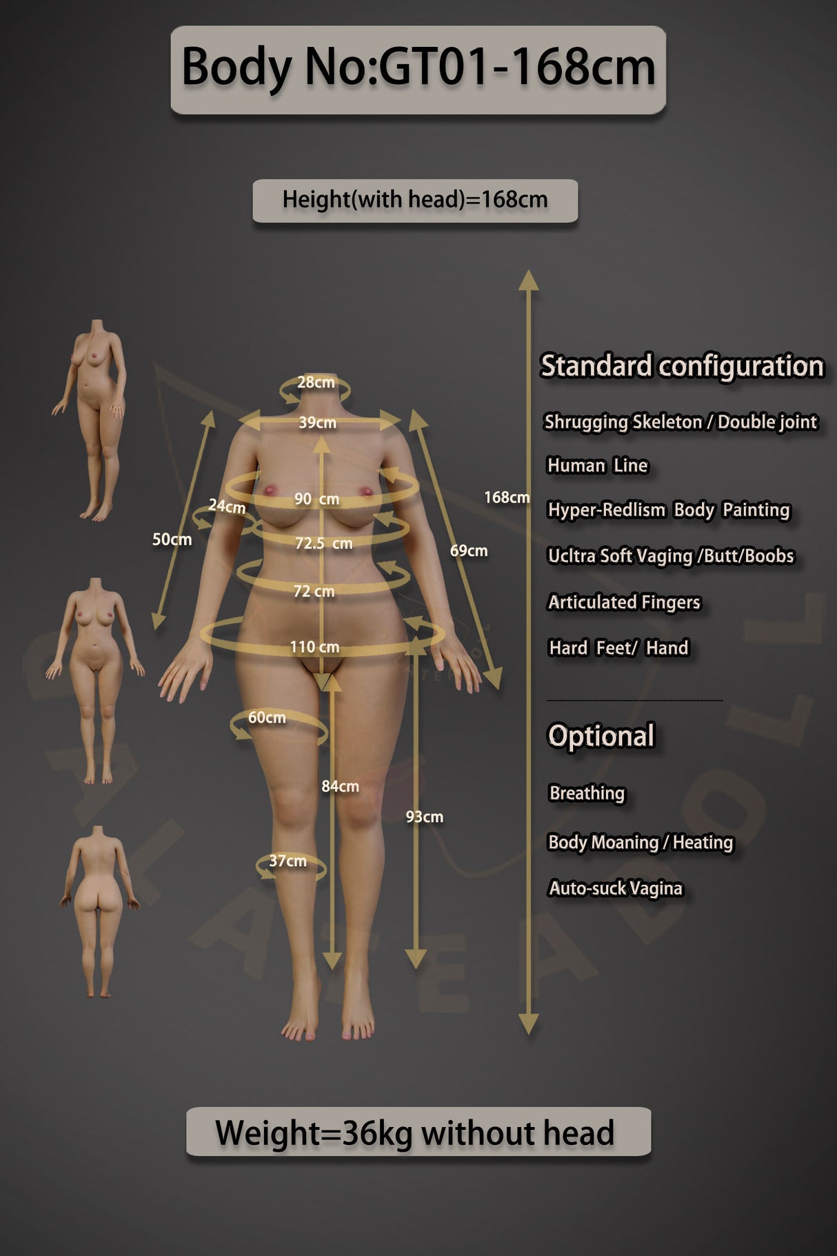 168cm/5ft5 E-cup Silicone Sex Doll – Kreamy