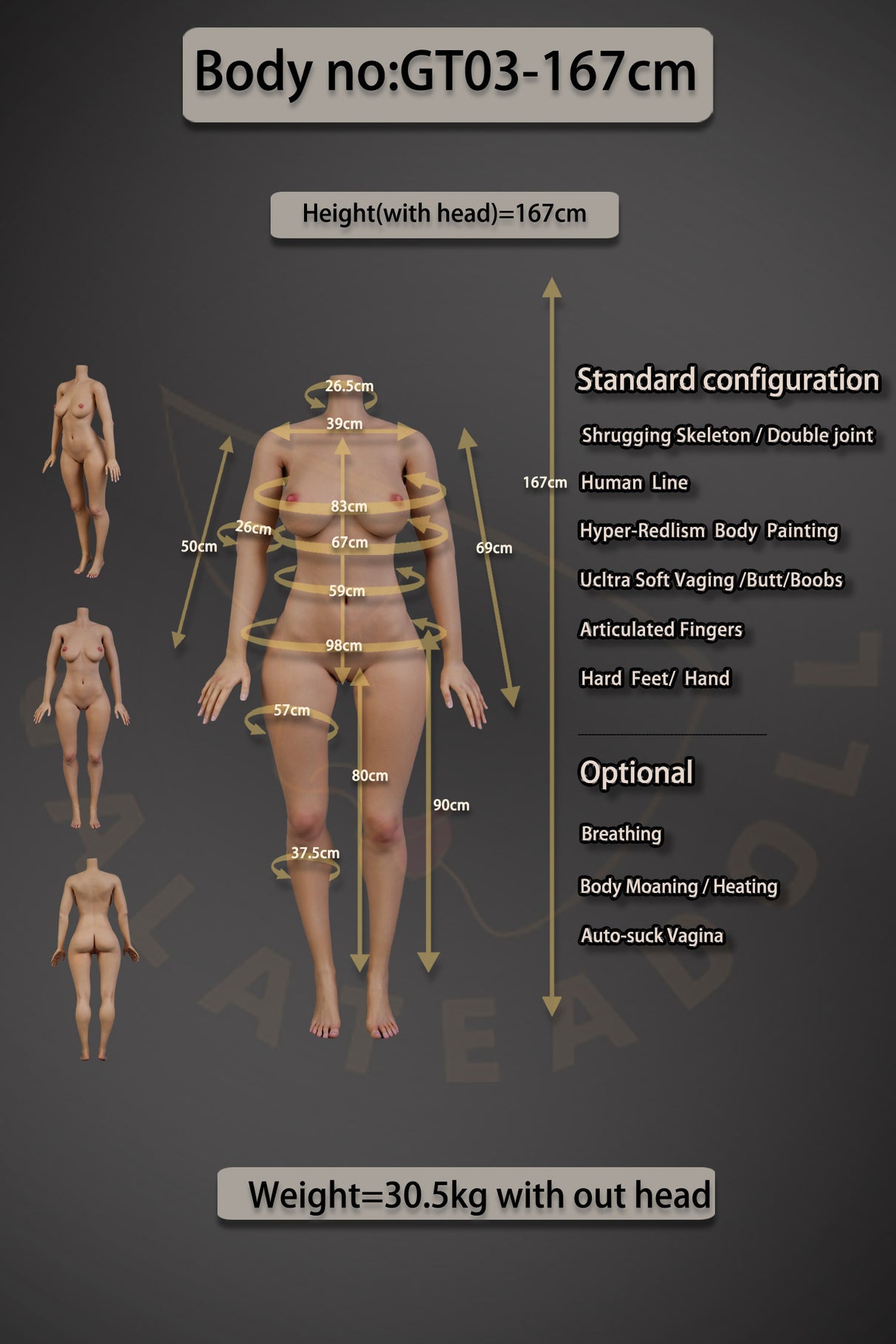 167cm/5ft5 G-cup Silicone Sex Doll – Kinkella