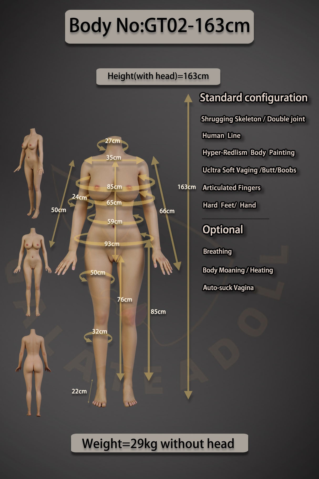 163cm/5ft4 E-cup Silicone Sex Doll – Saffira