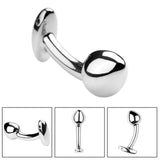 STAINLESS STEEL G-POINT CURVED PROSTATE MASSAGER WAND ANAL Plug VAGINA TOY M